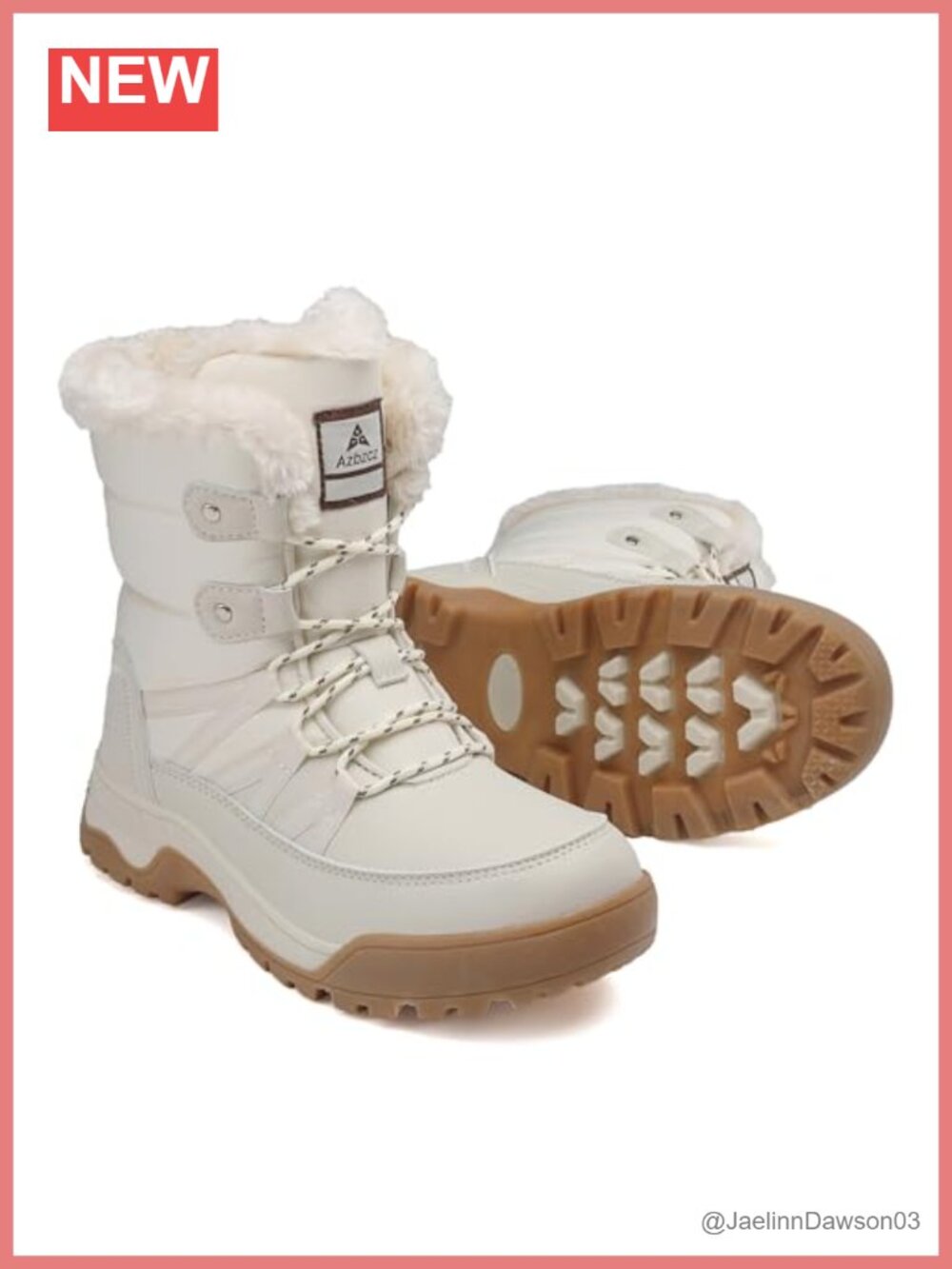 Women's Waterproof Winter Snow Boots with Faux Fur Collar